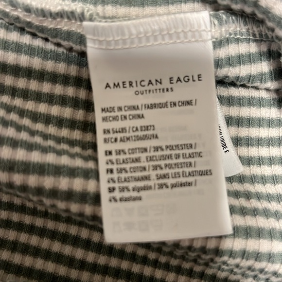 American Eagle Striped Tier Midi Dress/ White & Blue/ Size Large/ Stretch/Cotton - Picture 8 of 8